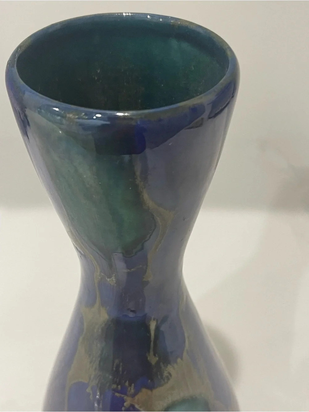 Signed “Monterey Jade” Art pottery 11.5” Tall vase. MCM